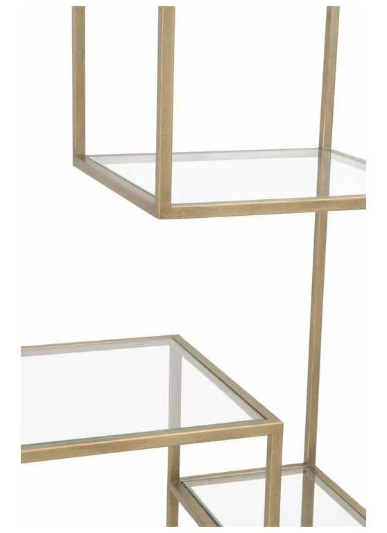 Essentials For Living 4606.BRA Beakman Bookcase in Brass Clear Glass Essentials For Living 4606.BRA Beakman Bookcase in Brass Clear Glass