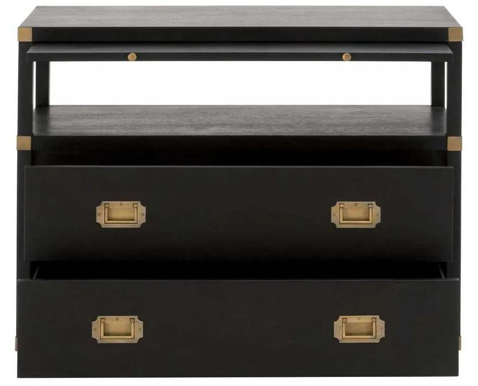 Essentials for Living 6131.B-BLK/BGLD Bradley 2 Drawer Nightstand in Brushed Black Brushed Gold Essentials for Living 6131.B-BLK/BGLD Bradley 2 Drawer Nightstand in Brushed Black Brushed Gold
