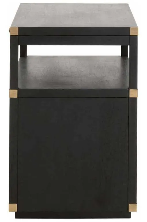Essentials for Living 6131.B-BLK/BGLD Bradley 2 Drawer Nightstand in Brushed Black Brushed Gold Essentials for Living 6131.B-BLK/BGLD Bradley 2 Drawer Nightstand in Brushed Black Brushed Gold