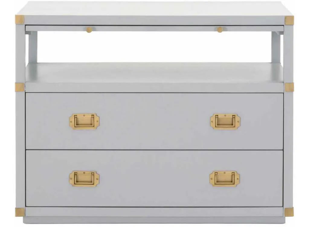 Essentials for Living 6131.DGR/BGLD Bradley 2 Drawer Nightstand in Dove Gray Brushed Gold Essentials for Living 6131.DGR/BGLD Bradley 2 Drawer Nightstand in Dove Gray Brushed Gold