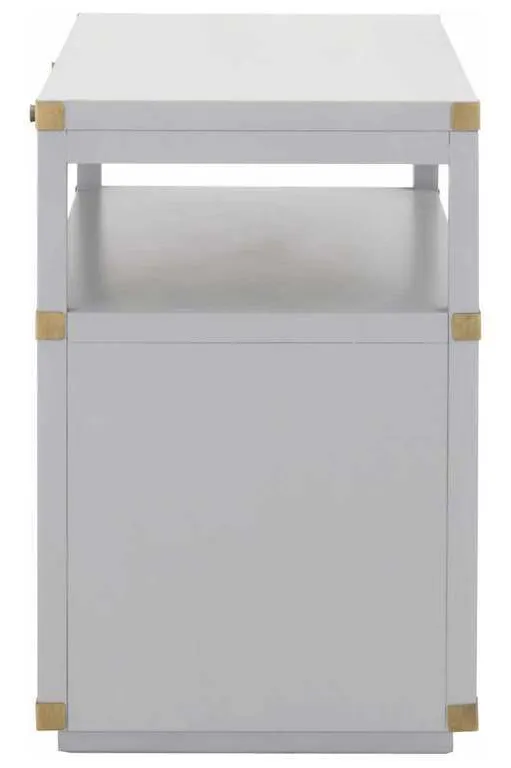 Essentials for Living 6131.DGR/BGLD Bradley 2 Drawer Nightstand in Dove Gray Brushed Gold Essentials for Living 6131.DGR/BGLD Bradley 2 Drawer Nightstand in Dove Gray Brushed Gold
