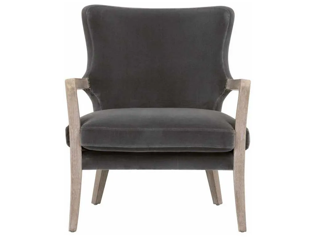 Essentials for Living 6645.DDOV-GLD/NG  Calvin Club Chair in Dark Dove Velvet Natural Gray Oak