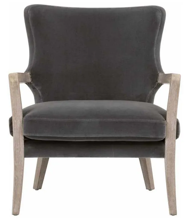 Essentials for Living 6645.DDOV-GLD/NG Calvin Club Chair in Dark Dove Velvet Natural Gray Oak Essentials for Living 6645.DDOV-GLD/NG Calvin Club Chair in Dark Dove Velvet Natural Gray Oak