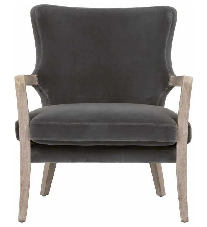 Essentials for Living 6645.DDOV-GLD/NG Calvin Club Chair in Dark Dove Velvet Natural Gray Oak Essentials for Living 6645.DDOV-GLD/NG Calvin Club Chair in Dark Dove Velvet Natural Gray Oak