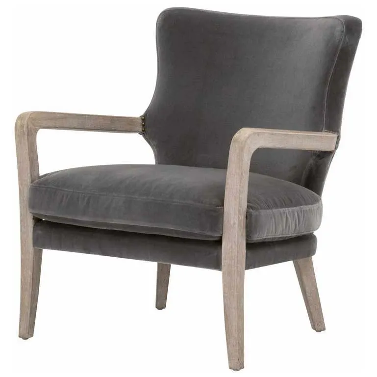 Essentials for Living 6645.DDOV-GLD/NG Calvin Club Chair in Dark Dove Velvet Natural Gray Oak Essentials for Living 6645.DDOV-GLD/NG Calvin Club Chair in Dark Dove Velvet Natural Gray Oak