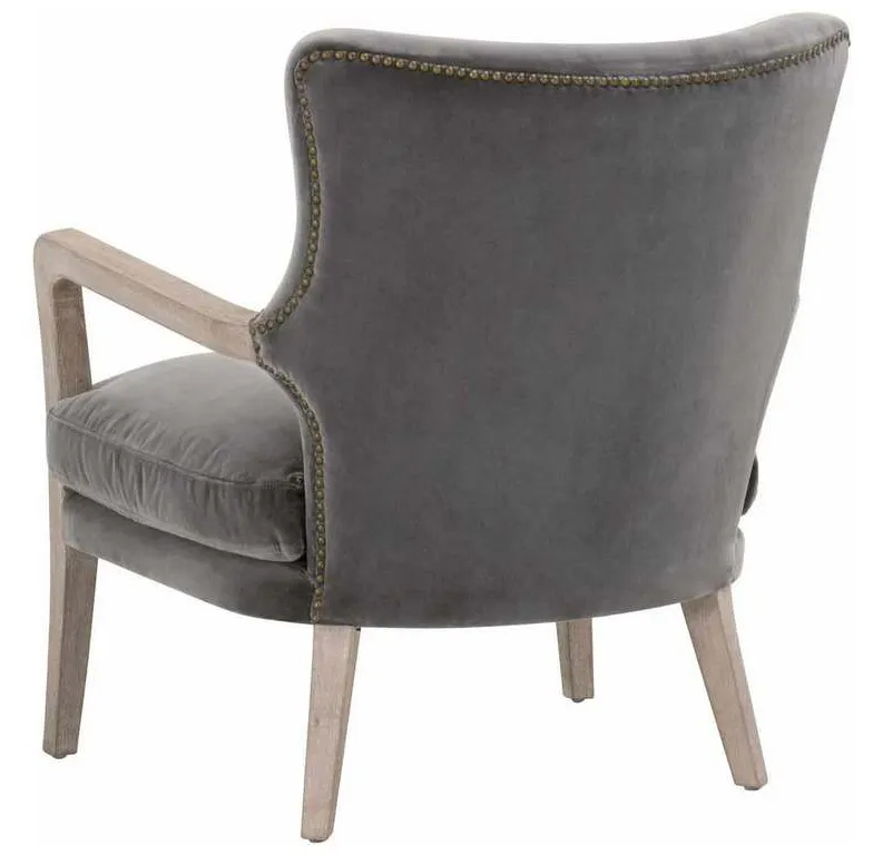Essentials for Living 6645.DDOV-GLD/NG Calvin Club Chair in Dark Dove Velvet Natural Gray Oak Essentials for Living 6645.DDOV-GLD/NG Calvin Club Chair in Dark Dove Velvet Natural Gray Oak