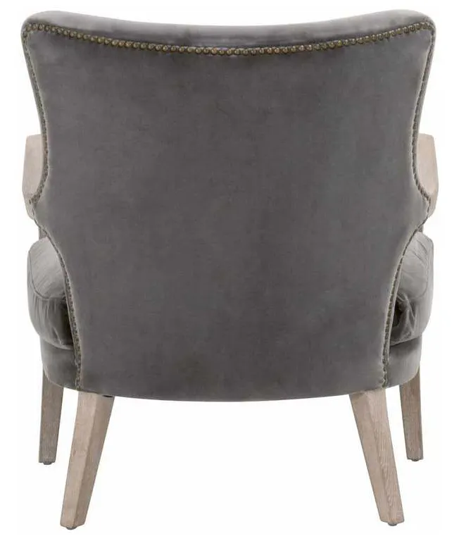 Essentials for Living 6645.DDOV-GLD/NG Calvin Club Chair in Dark Dove Velvet Natural Gray Oak Essentials for Living 6645.DDOV-GLD/NG Calvin Club Chair in Dark Dove Velvet Natural Gray Oak