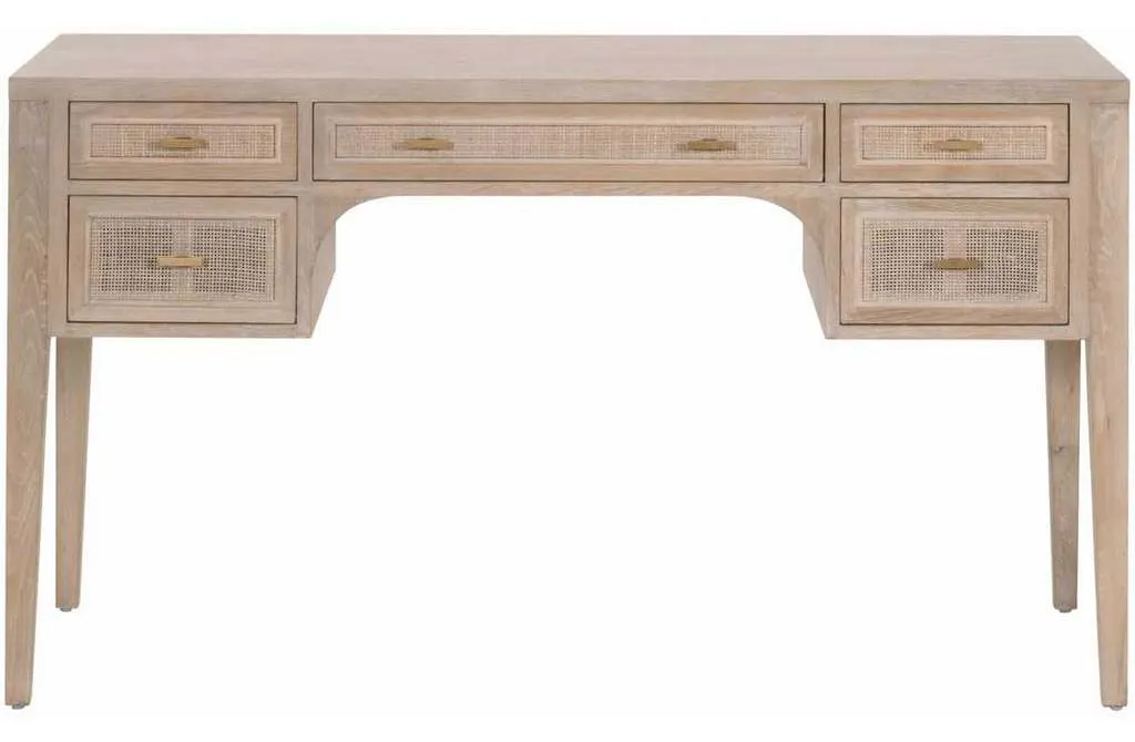 Essentials For Living 8090.SGRY-OAK/CN Cane Desk in Smoke Gray Oak Smoke Gray Cane Essentials For Living 8090.SGRY-OAK/CN Cane Desk in Smoke Gray Oak Smoke Gray Cane