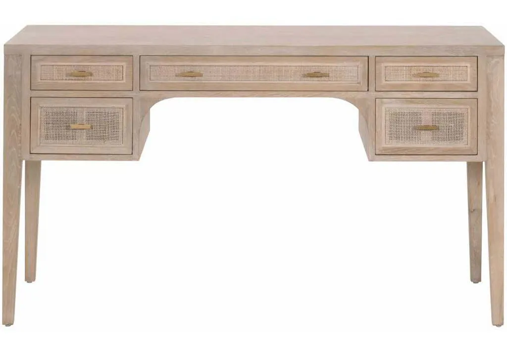Essentials For Living 8090.SGRY-OAK/CN Cane Desk in Smoke Gray Oak Smoke Gray Cane Essentials For Living 8090.SGRY-OAK/CN Cane Desk in Smoke Gray Oak Smoke Gray Cane