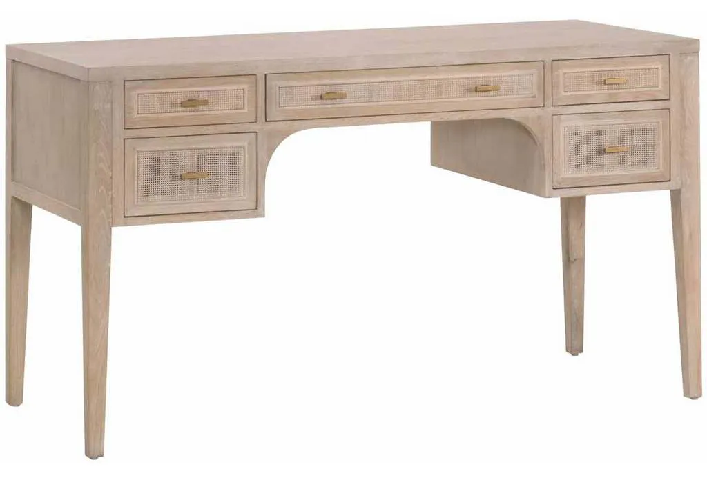 Essentials For Living 8090.SGRY-OAK/CN Cane Desk in Smoke Gray Oak Smoke Gray Cane Essentials For Living 8090.SGRY-OAK/CN Cane Desk in Smoke Gray Oak Smoke Gray Cane