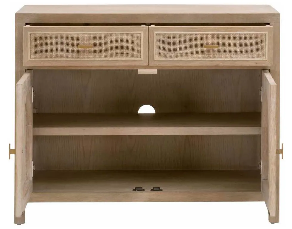 Essentials For Living 8089.SGRY-OAK/CN Cane Media Cabinet in Smoke Gray Oak Smoke Gray Cane Essentials For Living 8089.SGRY-OAK/CN Cane Media Cabinet in Smoke Gray Oak Smoke Gray Cane