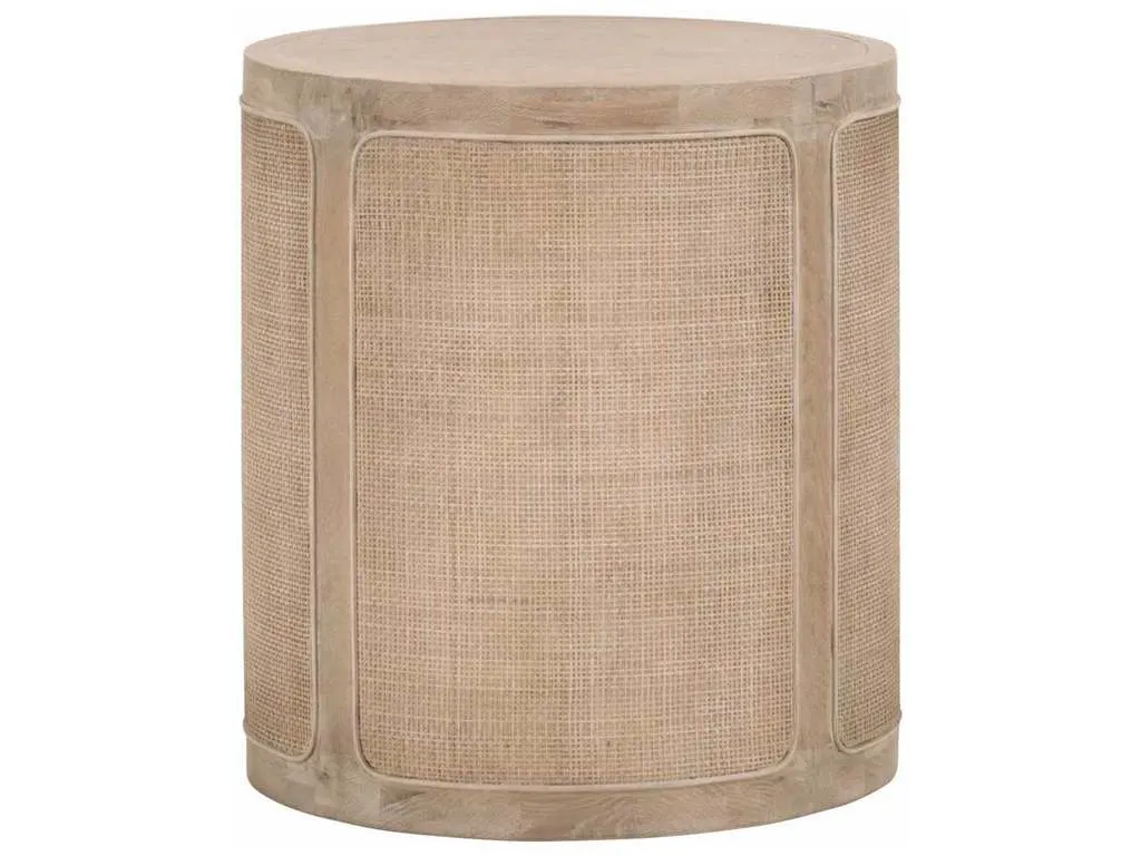 Essentials for Living 8092.SGRY-OAK/CN  Cane End Table in Smoke Gray Oak Smoke Gray Cane