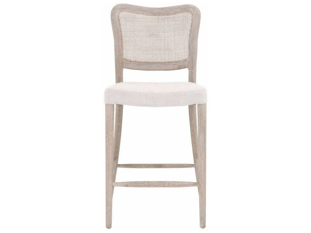Essentials For Living 6661CS.BISQ/NG  Cela Counter Stool in Bisque Natural Gray Oak Cane