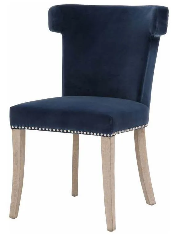 Essentials For Living 7094.DEN-BSL/NG Celina Dining Chair in Denim Velvet Natural Gray Oak Essentials For Living 7094.DEN-BSL/NG Celina Dining Chair in Denim Velvet Natural Gray Oak