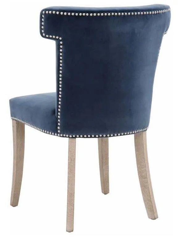 Essentials For Living 7094.DEN-BSL/NG Celina Dining Chair in Denim Velvet Natural Gray Oak Essentials For Living 7094.DEN-BSL/NG Celina Dining Chair in Denim Velvet Natural Gray Oak