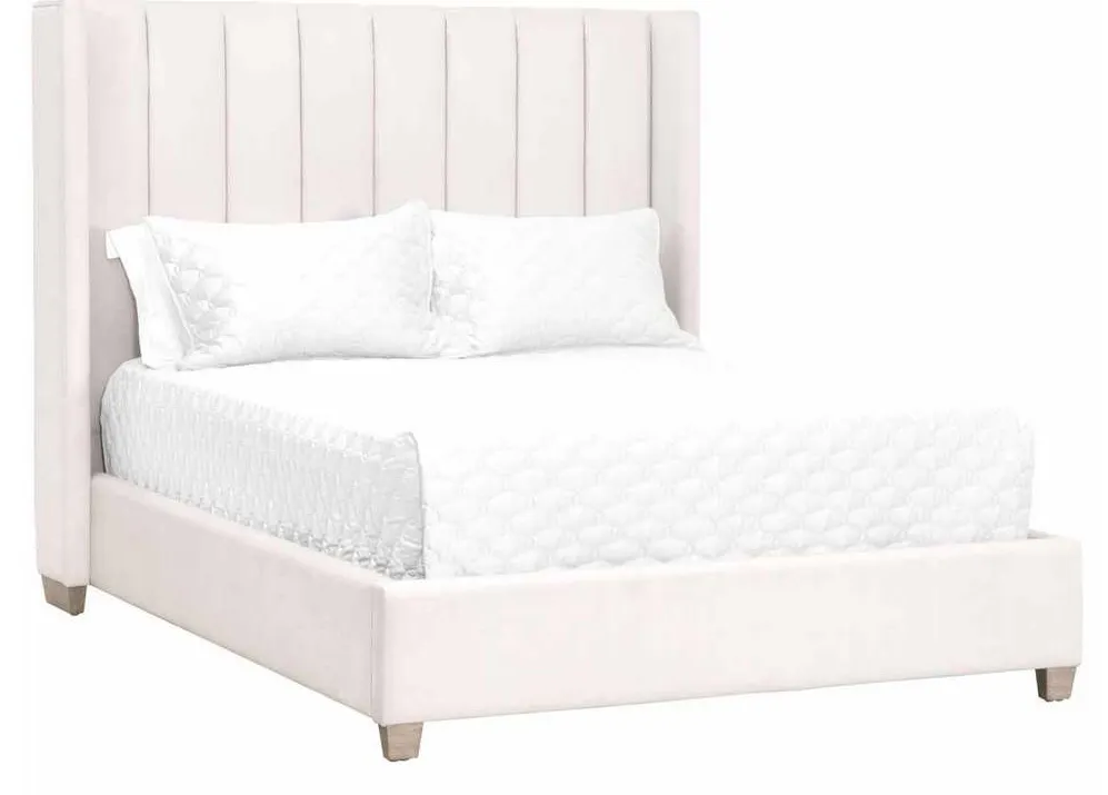 Essentials for Living 7127-1.CRM/NG Chandler Queen Bed in Cream Velvet Natural Gray Oak Essentials for Living 7127-1.CRM/NG Chandler Queen Bed in Cream Velvet Natural Gray Oak