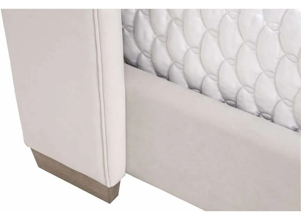 Essentials for Living 7127-1.CRM/NG Chandler Queen Bed in Cream Velvet Natural Gray Oak Essentials for Living 7127-1.CRM/NG Chandler Queen Bed in Cream Velvet Natural Gray Oak
