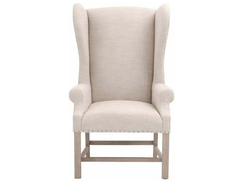 Essentials for Living 6417UP.BIS-BT/NG  Chateau Arm Chair in Performance Bisque French Linen Natural Gray Ash