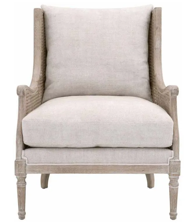 Essentials for Living 8213.BISQ/NGB Churchill Club Chair in Bisque Natural Gray Birch Cane Essentials for Living 8213.BISQ/NGB Churchill Club Chair in Bisque Natural Gray Birch Cane