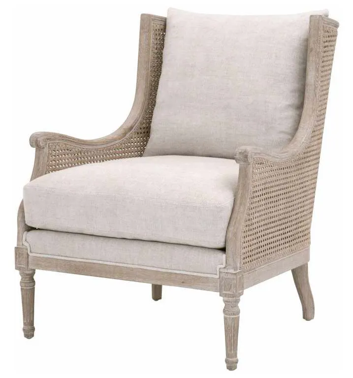 Essentials for Living 8213.BISQ/NGB Churchill Club Chair in Bisque Natural Gray Birch Cane Essentials for Living 8213.BISQ/NGB Churchill Club Chair in Bisque Natural Gray Birch Cane
