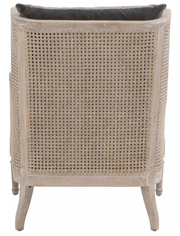 Essentials For Living 8213.DDOV/NGB Churchill Club Chair in Dark Dove Velvet Natural Gray Birch Cane Essentials For Living 8213.DDOV/NGB Churchill Club Chair in Dark Dove Velvet Natural Gray Birch Cane