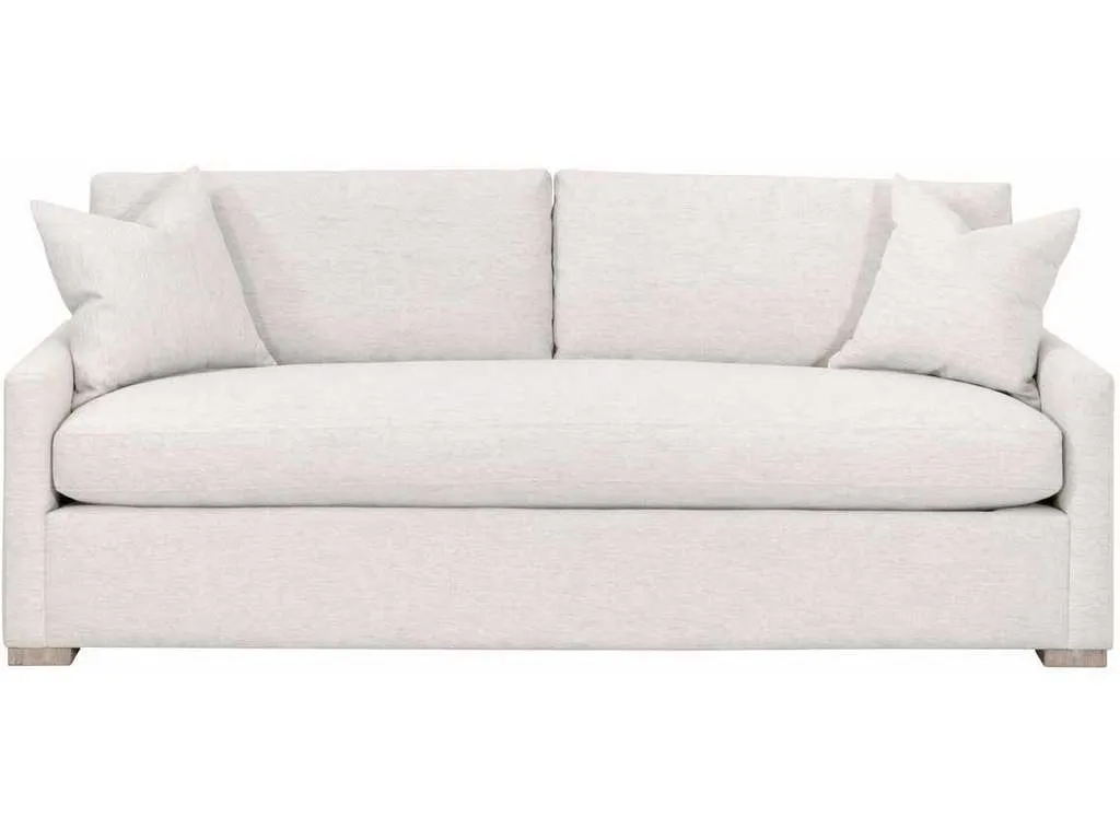 Essentials for Living 6620-3S.STO-BSK/NG  Clara 86 inch Slim Arm Queen Sleeper Sofa in Performance Stone Basketweave Natural Gray Oak
