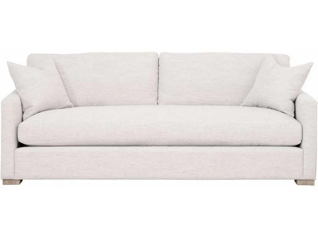 Essentials for Living 6620-3.STO-BSK/NG  Clara 86 inch Slim Arm Sofa in Performance Stone Basketweave Natural Gray Oak