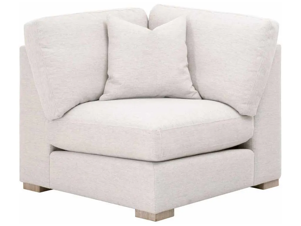 Essentials for Living 6620-CRN.STOBSK/NG  Clara Modular Corner Chair in Performance Stone Basketweave Natural Gray Oak