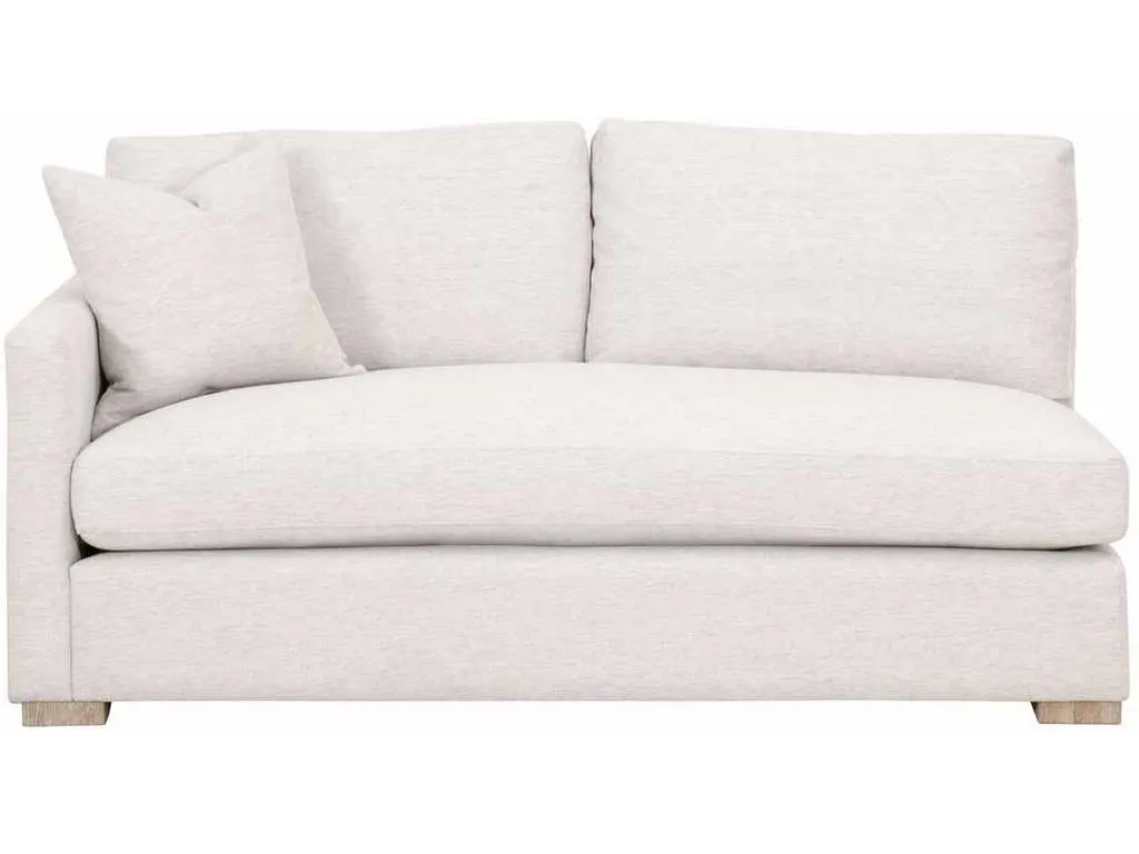 Essentials for Living 6620-2S1LA.STOBSK/NG  Clara Modular 2 Seat Left Slim Arm Sofa in Performance Stone Basketweave Natural Gray Oak