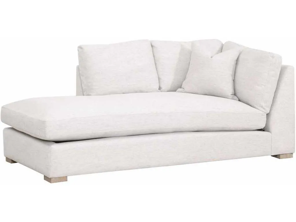 Essentials for Living 6620-LCHS.STOBSK/NG  Clara Modular Left Facing Chaise in Performance Stone Basketweave Natural Gray Oak