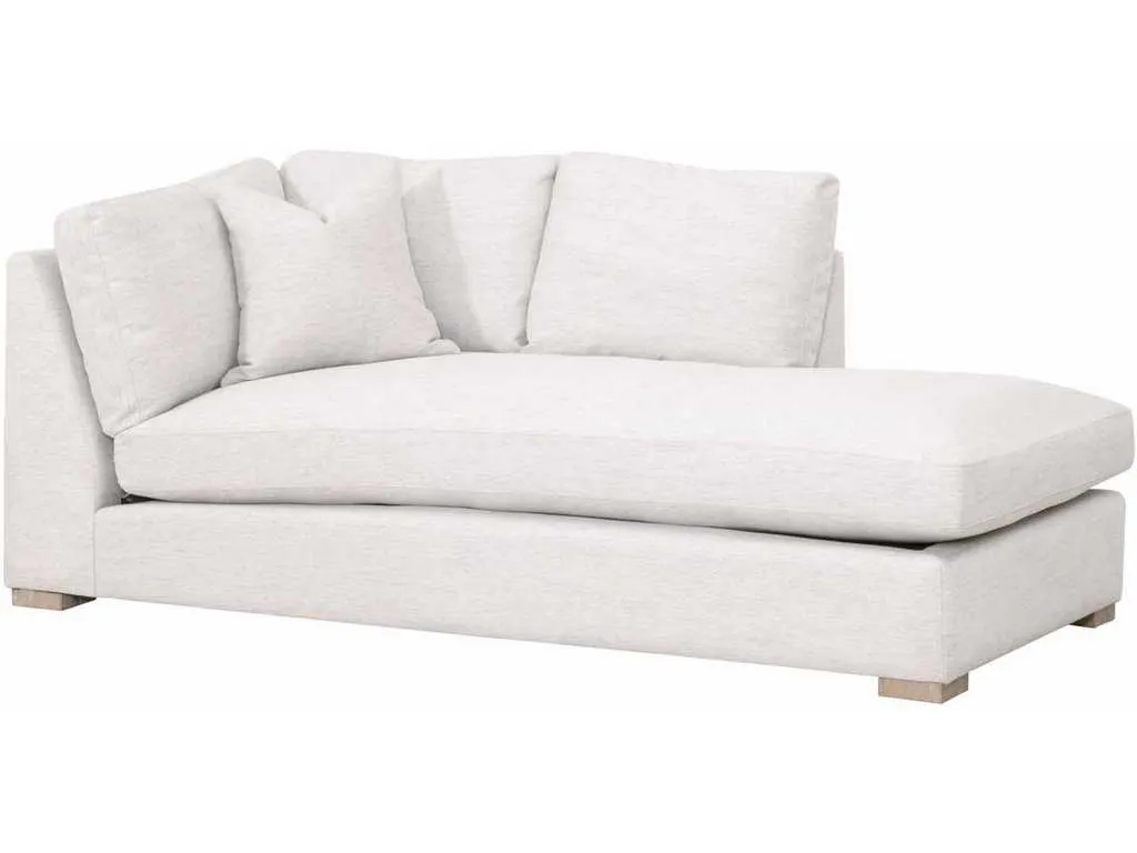 Essentials for Living 6620-RCHS.STOBSK/NG  Clara Modular Right Facing Chaise in Performance Stone Basketweave Natural Gray Oak