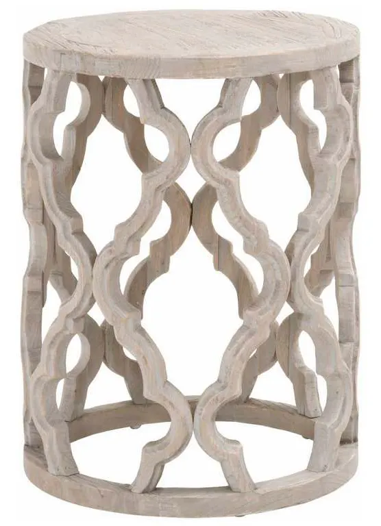 Essentials for Living 8028.SGRY-ELM Clover End Table in Smoke Gray Elm Essentials for Living 8028.SGRY-ELM Clover End Table in Smoke Gray Elm