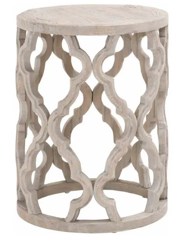 Essentials for Living 8028.SGRY-ELM Clover End Table in Smoke Gray Elm Essentials for Living 8028.SGRY-ELM Clover End Table in Smoke Gray Elm