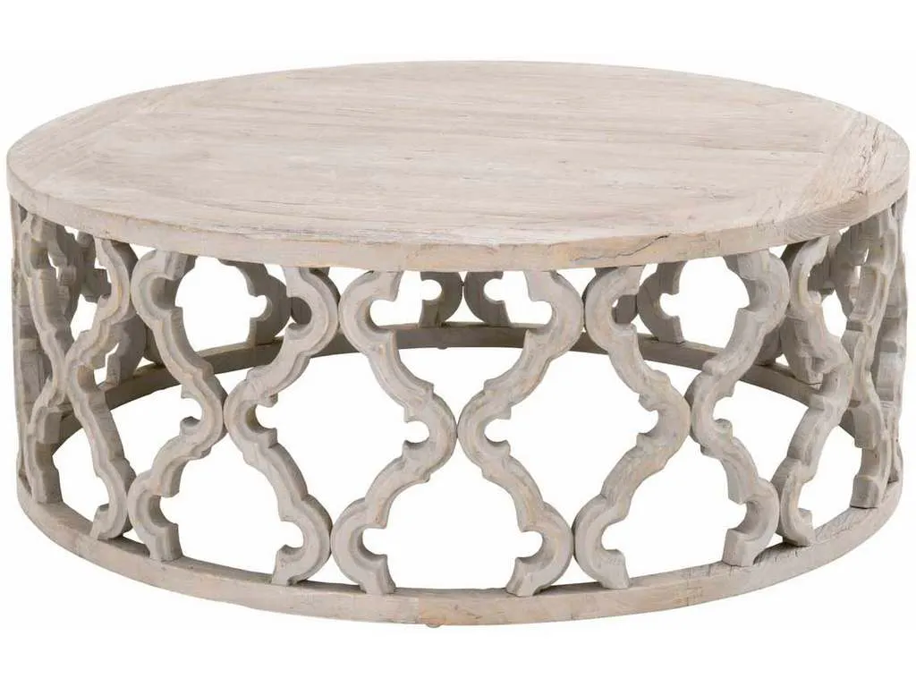 Essentials for Living 8027-L.SGRY-ELM  Clover Large Coffee Table in Smoke Gray Elm