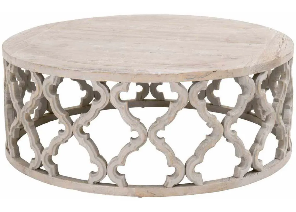 Essentials for Living 8027-L.SGRY-ELM Clover Large Coffee Table in Smoke Gray Elm Essentials for Living 8027-L.SGRY-ELM Clover Large Coffee Table in Smoke Gray Elm