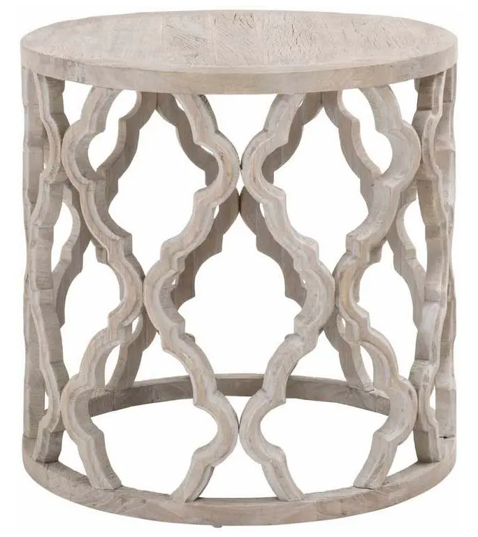 Essentials for Living 8028-L.SGRY-ELM Clover Large End Table in Smoke Gray Elm Essentials for Living 8028-L.SGRY-ELM Clover Large End Table in Smoke Gray Elm