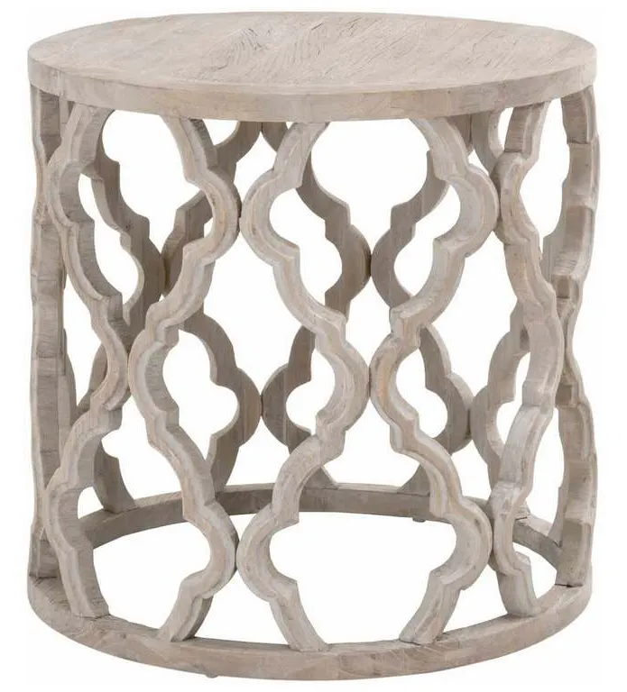 Essentials for Living 8028-L.SGRY-ELM Clover Large End Table in Smoke Gray Elm Essentials for Living 8028-L.SGRY-ELM Clover Large End Table in Smoke Gray Elm