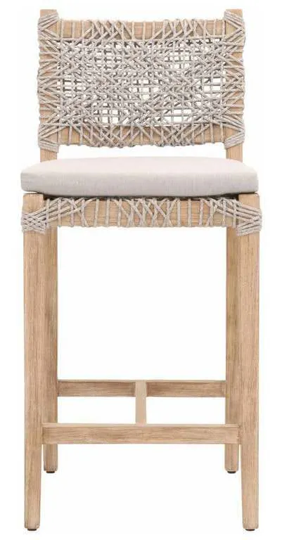 Essentials for Living 6849CSBK.WTA/PUM/NG Costa Counter Stool in Taupe and White Flat Rope Performance Pumice Natural Gray Mahogany Essentials for Living 6849CSBK.WTA/PUM/NG Costa Counter Stool in Taupe and White Flat Rope Performance Pumice Natural Gray Mahogany