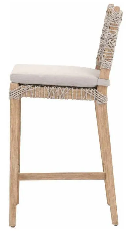 Essentials for Living 6849CSBK.WTA/PUM/NG Costa Counter Stool in Taupe and White Flat Rope Performance Pumice Natural Gray Mahogany Essentials for Living 6849CSBK.WTA/PUM/NG Costa Counter Stool in Taupe and White Flat Rope Performance Pumice Natural Gray Mahogany