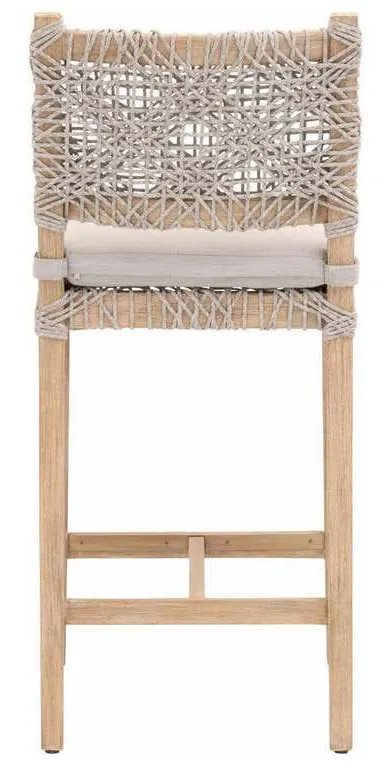 Essentials for Living 6849CSBK.WTA/PUM/NG Costa Counter Stool in Taupe and White Flat Rope Performance Pumice Natural Gray Mahogany Essentials for Living 6849CSBK.WTA/PUM/NG Costa Counter Stool in Taupe and White Flat Rope Performance Pumice Natural Gray Mahogany