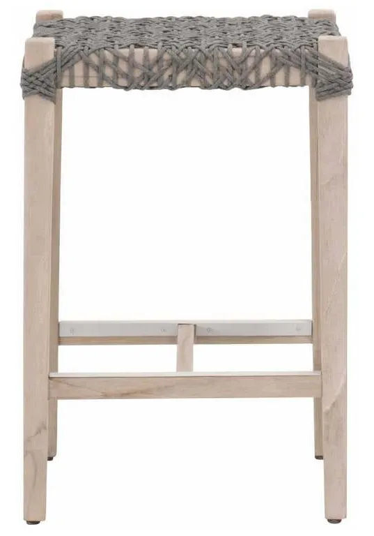 Essentials for Living 6849CS.DOV/GT Costa Outdoor Backless Counter Stool in Dove Flat Rope Gray Teak Essentials for Living 6849CS.DOV/GT Costa Outdoor Backless Counter Stool in Dove Flat Rope Gray Teak