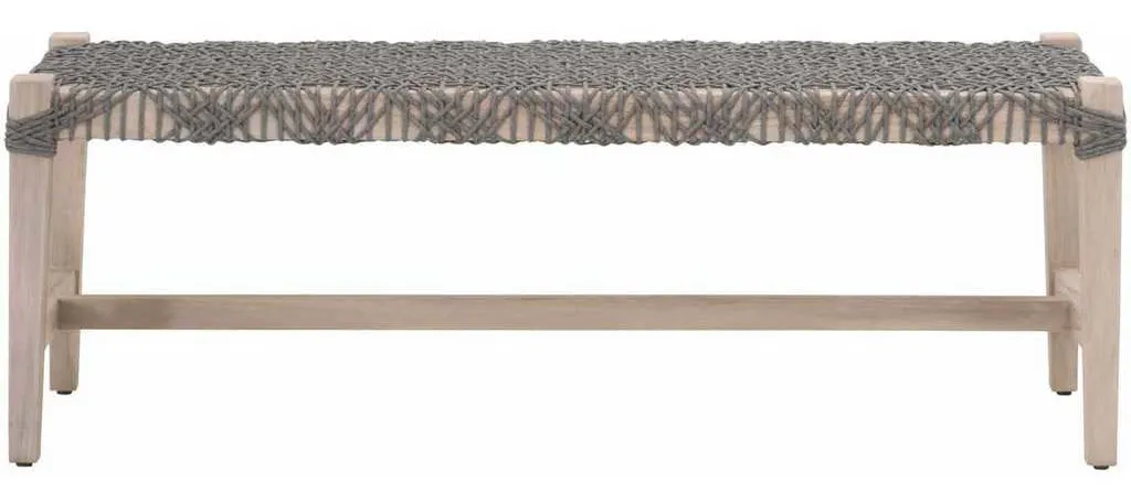 Essentials for Living 6848.DOV/GT Costa Outdoor Bench in Dove Flat Rope Gray Teak Essentials for Living 6848.DOV/GT Costa Outdoor Bench in Dove Flat Rope Gray Teak