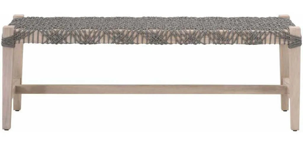Essentials for Living 6848.DOV/GT Costa Outdoor Bench in Dove Flat Rope Gray Teak Essentials for Living 6848.DOV/GT Costa Outdoor Bench in Dove Flat Rope Gray Teak