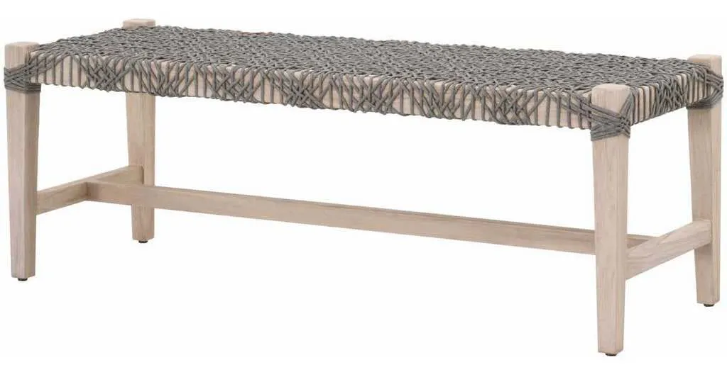 Essentials for Living 6848.DOV/GT Costa Outdoor Bench in Dove Flat Rope Gray Teak Essentials for Living 6848.DOV/GT Costa Outdoor Bench in Dove Flat Rope Gray Teak