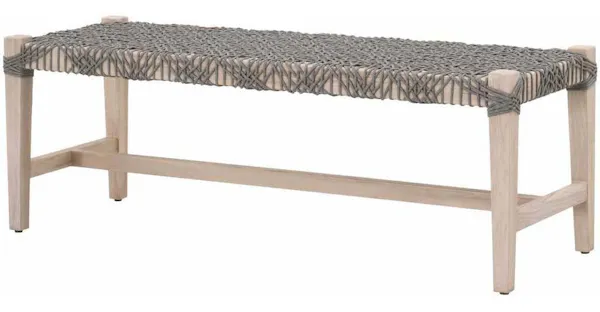 Essentials for Living 6848.DOV/GT Costa Outdoor Bench in Dove Flat Rope Gray Teak Essentials for Living 6848.DOV/GT Costa Outdoor Bench in Dove Flat Rope Gray Teak