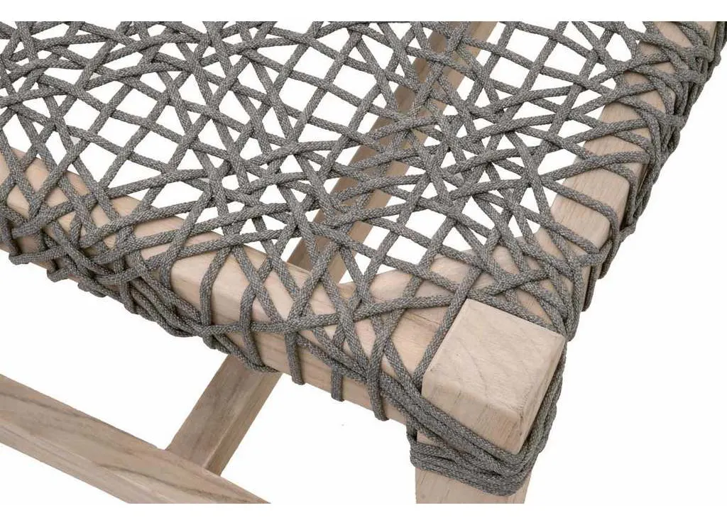 Essentials for Living 6848.DOV/GT Costa Outdoor Bench in Dove Flat Rope Gray Teak Essentials for Living 6848.DOV/GT Costa Outdoor Bench in Dove Flat Rope Gray Teak