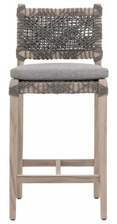 Essentials for Living 6849CSBK.DOV/DOV/GT Costa Outdoor Counter Stool in Dove Flat Rope Performance Dove Gray Teak Essentials for Living 6849CSBK.DOV/DOV/GT Costa Outdoor Counter Stool in Dove Flat Rope Performance Dove Gray Teak