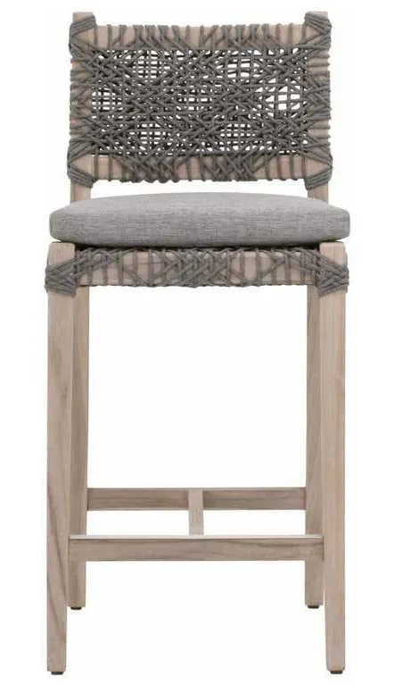 Essentials for Living 6849CSBK.DOV/DOV/GT Costa Outdoor Counter Stool in Dove Flat Rope Performance Dove Gray Teak Essentials for Living 6849CSBK.DOV/DOV/GT Costa Outdoor Counter Stool in Dove Flat Rope Performance Dove Gray Teak