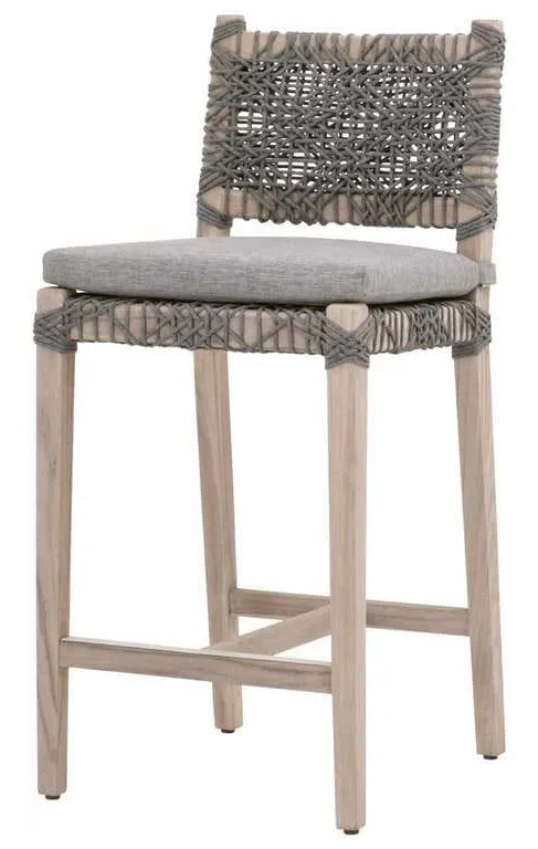 Essentials for Living 6849CSBK.DOV/DOV/GT Costa Outdoor Counter Stool in Dove Flat Rope Performance Dove Gray Teak Essentials for Living 6849CSBK.DOV/DOV/GT Costa Outdoor Counter Stool in Dove Flat Rope Performance Dove Gray Teak