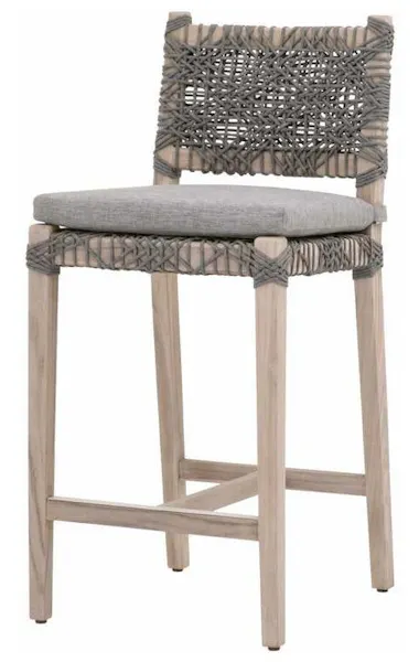 Essentials for Living 6849CSBK.DOV/DOV/GT Costa Outdoor Counter Stool in Dove Flat Rope Performance Dove Gray Teak Essentials for Living 6849CSBK.DOV/DOV/GT Costa Outdoor Counter Stool in Dove Flat Rope Performance Dove Gray Teak